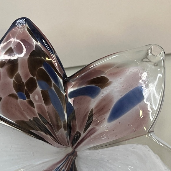 Italian Murano Hand Blown Art Glass Flower Made in Italy VTG 5.5” - Picture 12 of 14